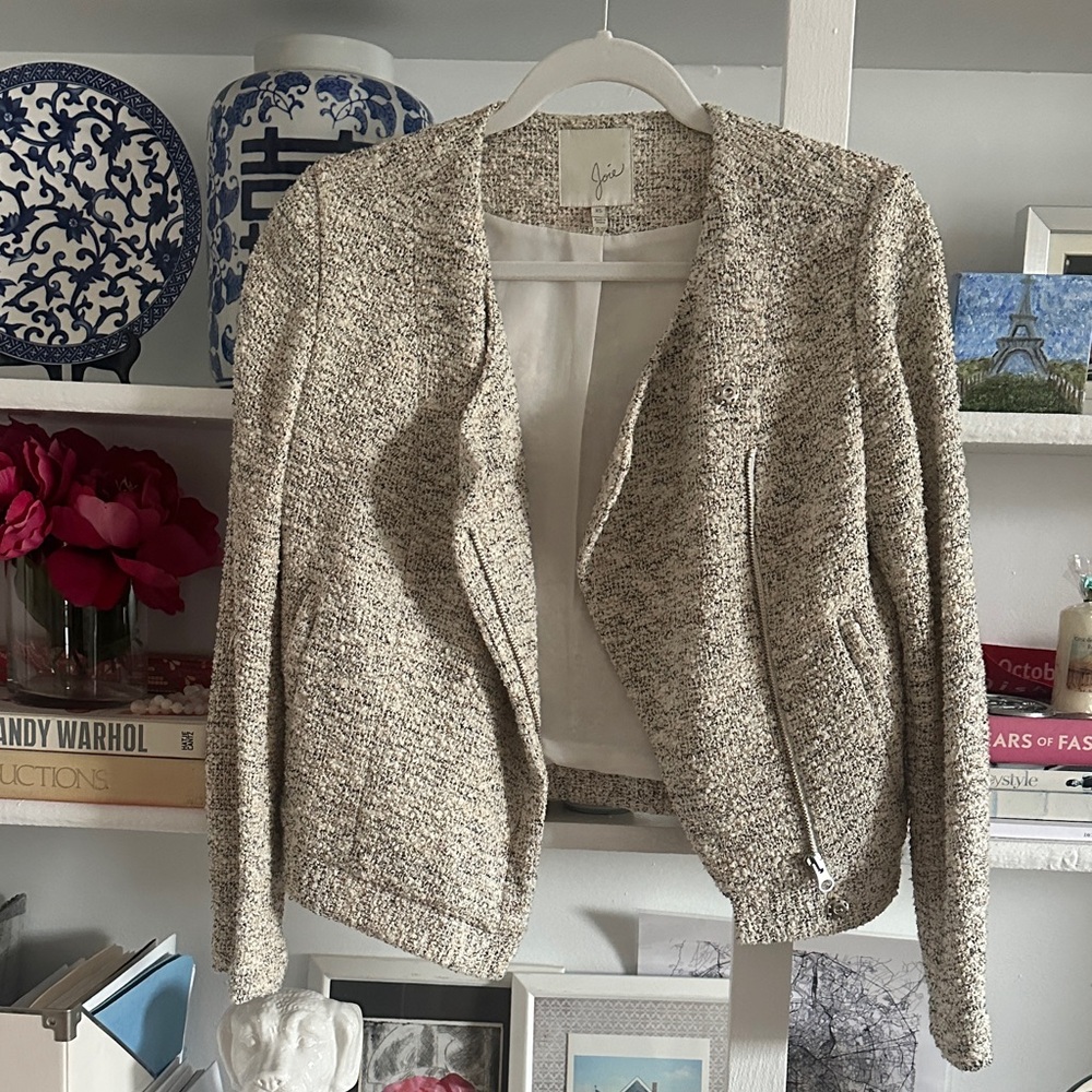 Joie Cream Textured Blazer